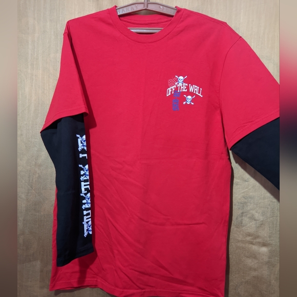 Vans logo sleeve shirt red and black size M - Picture 4 of 11